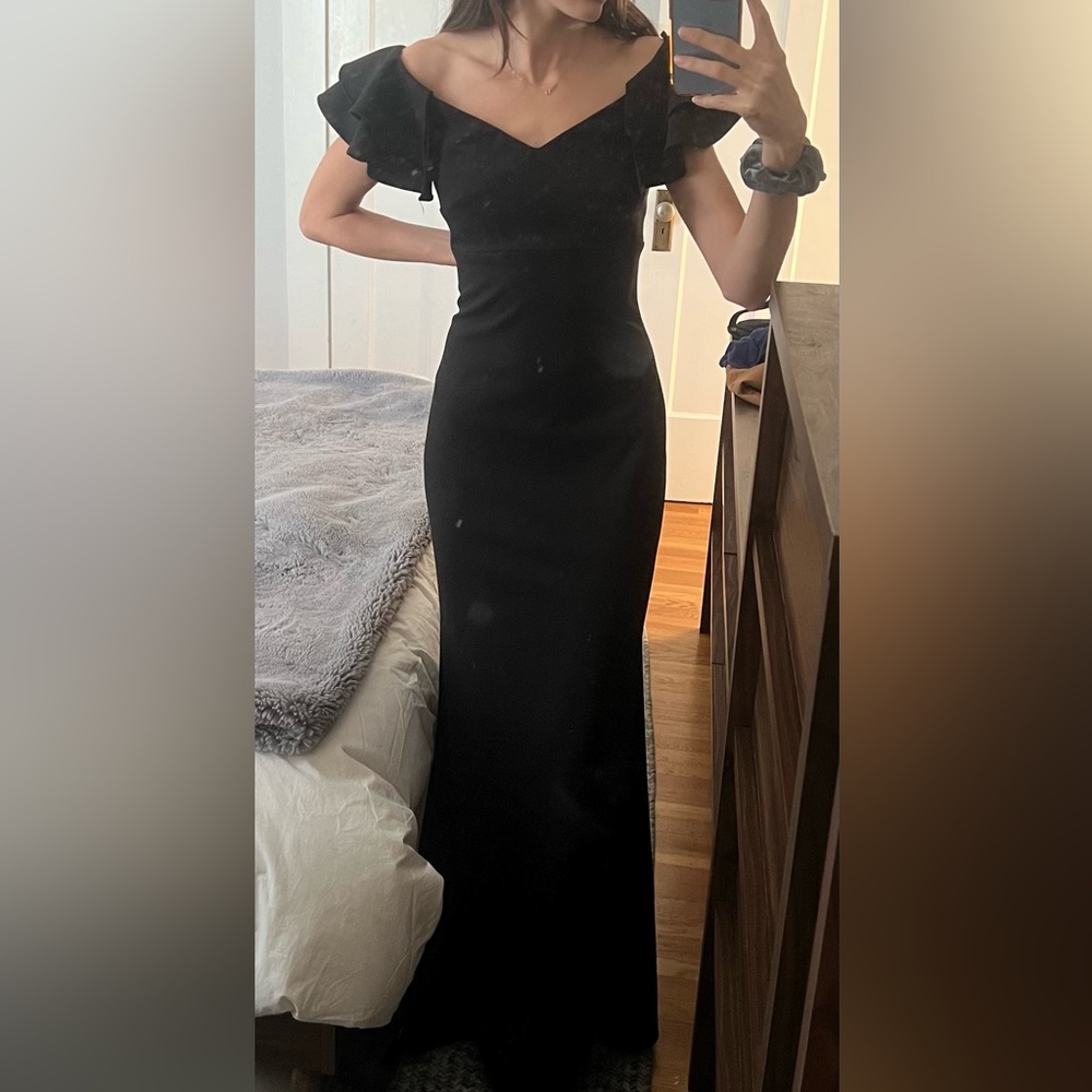Betsey & Adam black formal gown